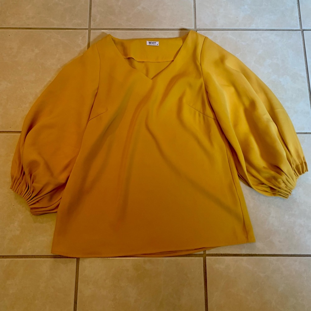Mustard V Neck Top